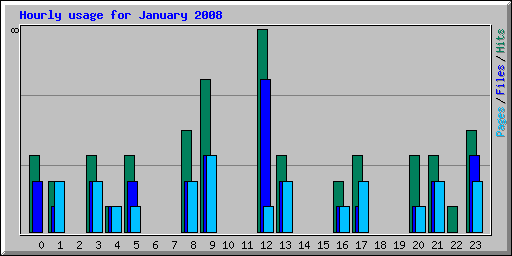 Hourly usage for January 2008