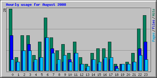 Hourly usage for August 2008