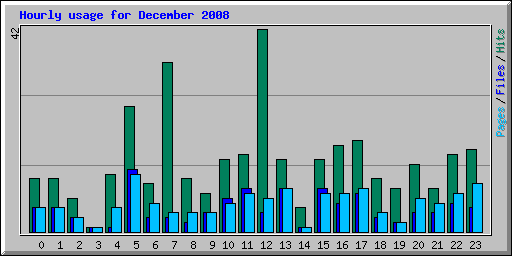 Hourly usage for December 2008