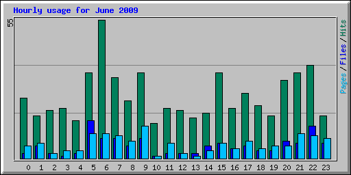 Hourly usage for June 2009