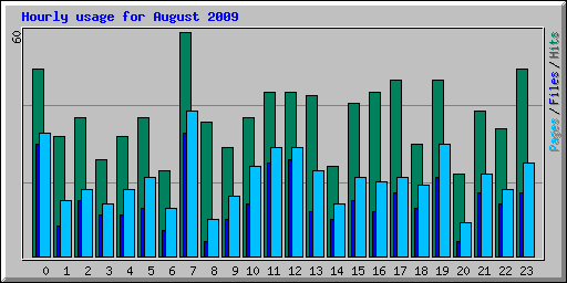 Hourly usage for August 2009