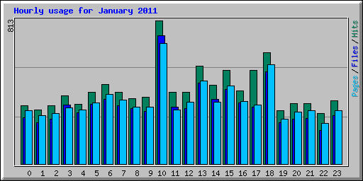 Hourly usage for January 2011