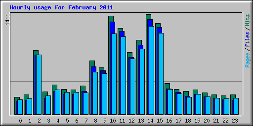 Hourly usage for February 2011