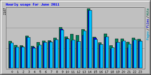 Hourly usage for June 2011