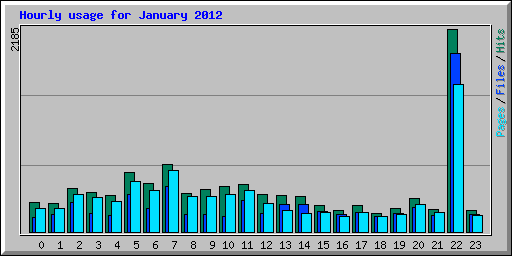 Hourly usage for January 2012