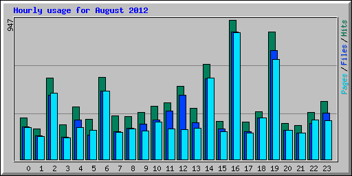 Hourly usage for August 2012