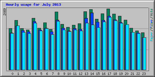 Hourly usage for July 2013