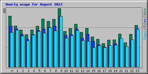 Hourly usage for August 2013