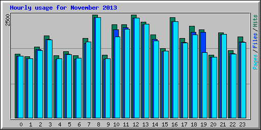 Hourly usage for November 2013