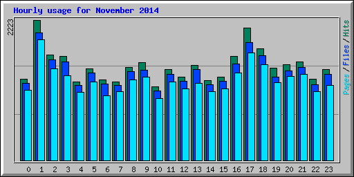 Hourly usage for November 2014