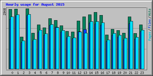 Hourly usage for August 2015