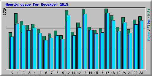 Hourly usage for December 2015