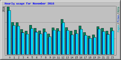 Hourly usage for November 2016