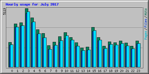 Hourly usage for July 2017