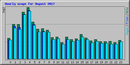 Hourly usage for August 2017