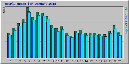 Hourly usage for January 2018